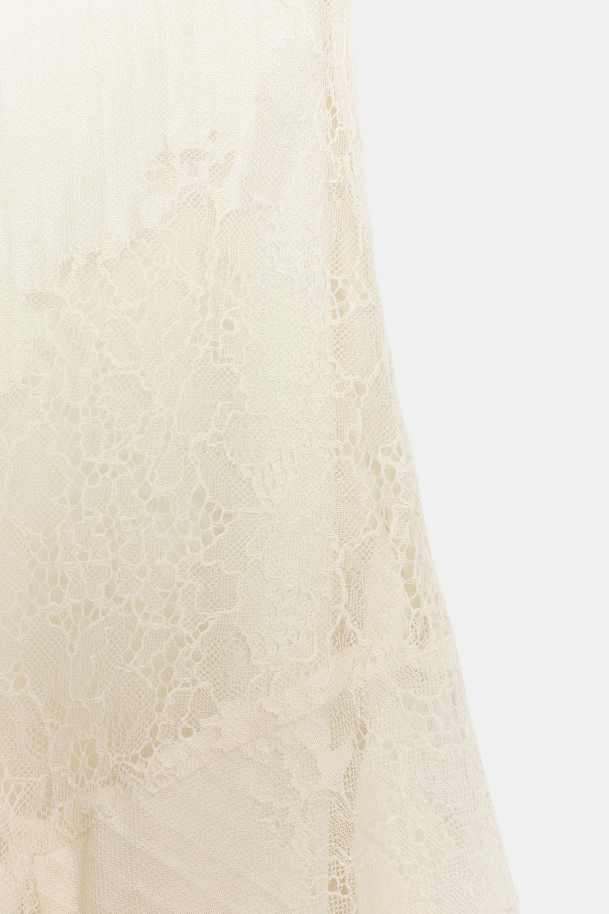 ASYMMETRIC LACE MIDI SKIRT